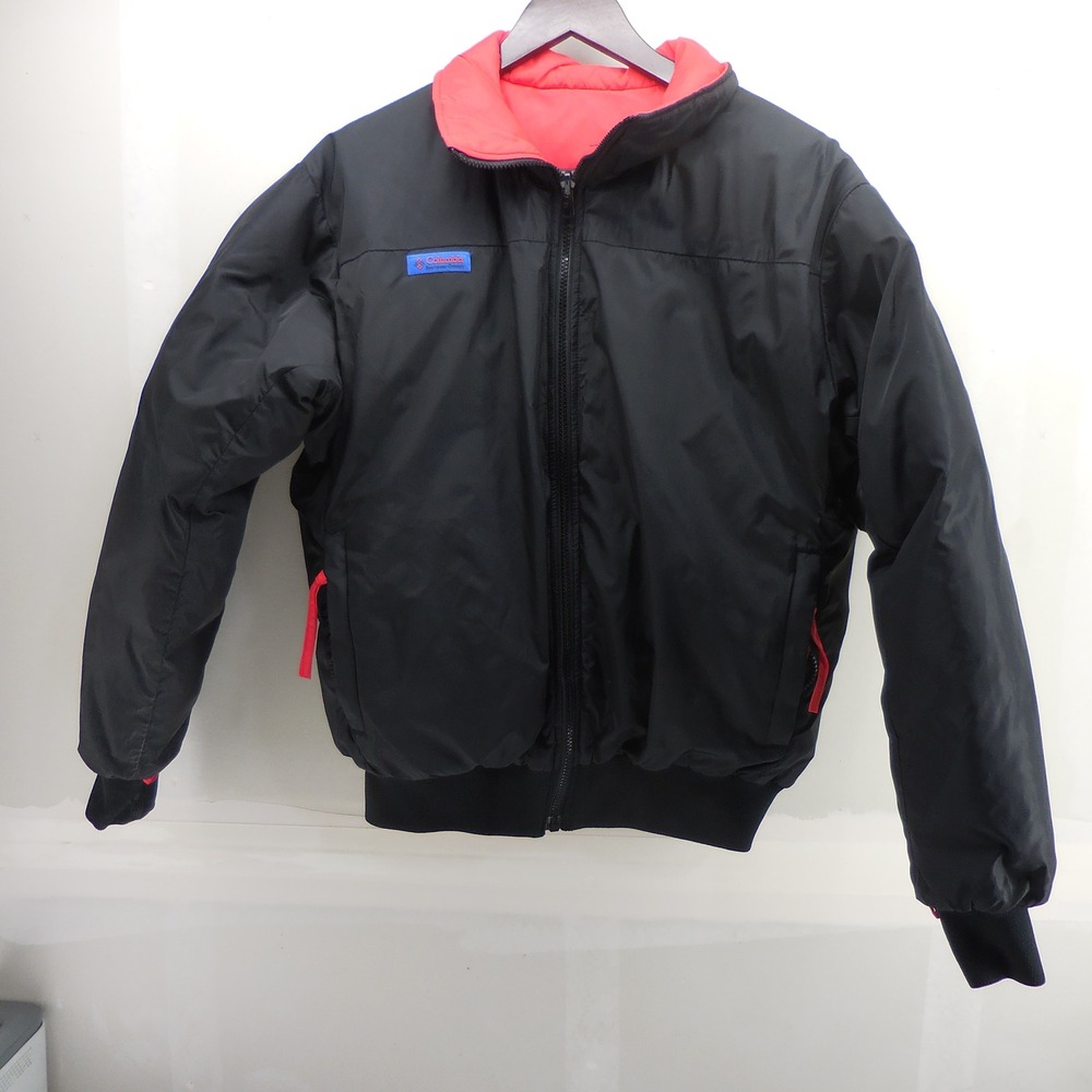 Vintage Columbia Reversible Down Puffer Jacket‎ Mens Medium Black Red SM 5420
